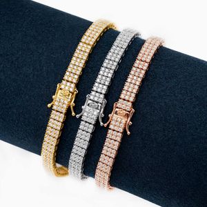 Pass Diamond Tester Роскошные ювелирные изделия на заказ Moissanite Diamond Iced Out 3 Rows Triple Color Tennis Bracelet