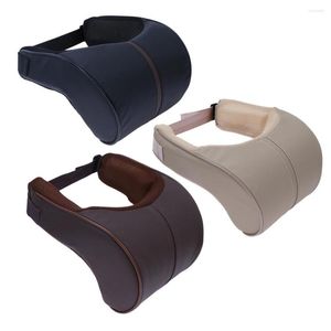 Pillow Car Auto Headrest Neck Rest Safety Seat Support PU Leather Memory Foam Head Styling