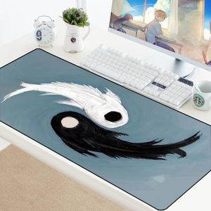 Mouse pads pulso descansa almofada suave gamer arte peixe 80x30cm xxl grande jogo computador teclado tapete bloqueio borda mesa empresa mousepad para pc