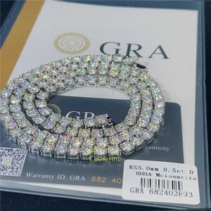Mücevher tasarımcısı mücevher toptan 2mm 3mm 4mm 5mm moissanit tenis kolye 925 gümüş 10k 14k 18k altın elmas tenis zinciri vvs elmas