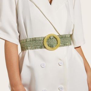 Bälten sommar pp flätat bälte för kvinnor designer elastisk korsett midje rem kvinnlig klänning kjol kappa dekorativa girdlebältes bälten