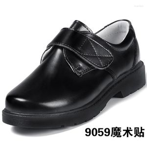 Flat Shoes 2023 Children Leather Boys Black Middle School Elementary Performance