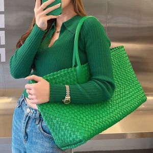 Kadınlar büyük örgü çanta tüm gerçek deri içinde ve dış büyük dokuma çanta 10a kalite örgü çanta lüks tasarımcı tığ işi çanta marka çanta
