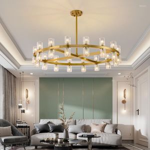 Ljuskronor Crystal Glass Ball LED Pendant Lights Nordic El Hall Living Room Hanglamp Art Lustres Kitchen Luxury Lighting