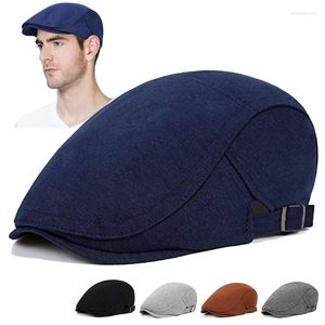 Berets Klassische einfarbige Sboy-Mütze für Männer und Frauen, Winter-Baumwolle, flach, Efeu, Vintage-Gatsbay-Hut, irischer Outdoor-Cabbie-Baskenmütze, Maler