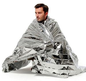 Hiking Camping Supplies Silvery Mylar Waterproof Emergency Rescue Space Foil Thermal Blanket Outdoor Pads PET 10 PCS6134985