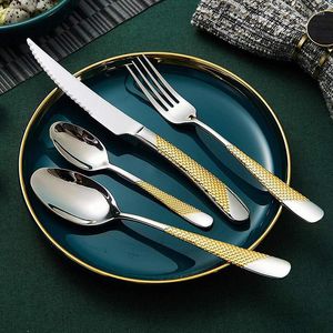 Dinnerware Sets Luxury Set Gold Cutlery 304 Stainless Steel Knife Fork Spoon Kitchen Tableware Silverware Dinner