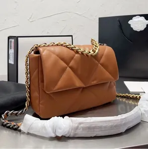 Alta qualidade designer clássico ringer 19 bolsa de couro ouro prata corrente moda explosão monodiagonal bolsa de ombro