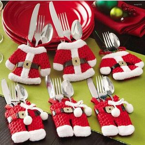 Dinnerware Sets Chirstmas Tableware Holder Knife Fork Cutlery Set Skirt Pants Year Christmas Decorations Camping Cubiertos