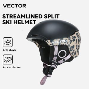 Protective Gear VECTOR Ski Helmet Men Women Removable Anti collision Streamline Split Skateboard Snowboard Safety 230107