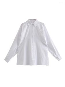 Женские блузкие рубашки для женщин Fashion Fashion 2023 отворотный воротник пуговица к кружевную вставку искусственного льня
