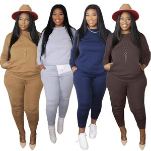 Women's Two Piece Pants Plus Size Women Clothing 2 Sets Womens Outfits Long Sleeve Top Tracksuit Joggers Sweatpants Wholesale Drop