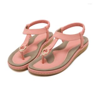 Ferse Frauen Sandalen Stil Sommer Flache Beiläufige Flip-Flops Einzel Damen Schuhe 2023 Frau Weiche Sohle Slipper 38