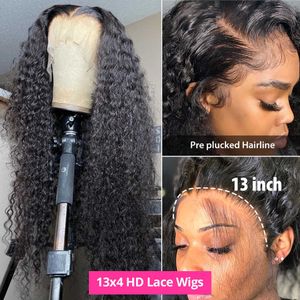 Nxy Lace Wigs 40 Inch Curly Human Hair 360 Deep Wave Frontal 13x6 Hd for Women Brazilian Water 13x4 Front 230106