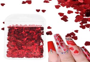 2g Holographic Nail Art Glitter Shiny Sweet Love Heart Flakes Sequins 3D Nails paillette Manicure Valentine039s Day Decorations5719256