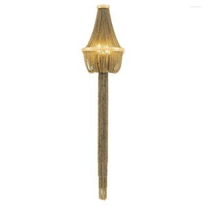 Lâmpadas de parede Tradicional Lâmpada pequena LED LED Black Gold Aluminium Chain Corrente Sconce Light Light Long Tassel Frept para sala de estar