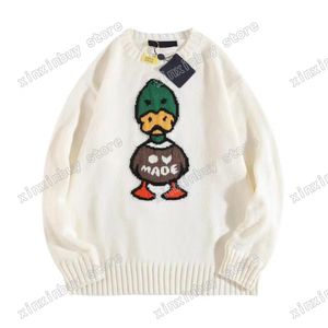 xinxinbuy Men designer sweater hoodie 23ss Duck jacquard letters print Embroidery short sleeve cotton women Apricot black XS-2XL