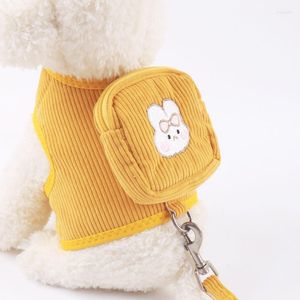 Hundhalsar Mjukt sele och koppel Set ryggsäck med andningsbar polyesternät för Bichon Teddy Cats Vest -tillbehör