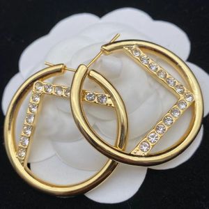 Modedesigner Guldörhängen aretes för kvinnor fest bröllopälskare gåva smycken engagemang med box nrj