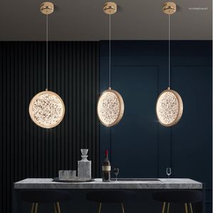 Pendant Lamps Modern Lights Led Gold Hanging Lighting Minimalist Living Bedroom Dining Restaurant Decor Round Luminaire Suspensio Lamp