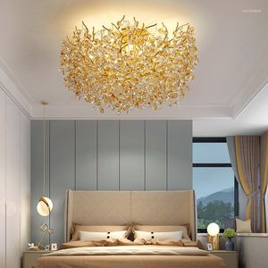 Lampadari Lampadario di cristallo moderno Illuminazione Lustri Decorazione domestica di lusso Soggiorno Oro 60/80/120 Rotondo appeso