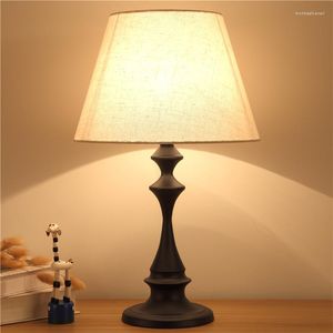 Table Lamps Lamp Bedroom Bedside American Creative Simple Modern Iron Dimming Warm Lampara Noche Dormitorio