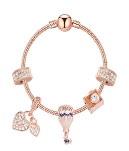 2020 new pandora style charm bracelet women fashion beads bracelet bangle plated rose gold diy pendants bracelets jewelry girls we4943840
