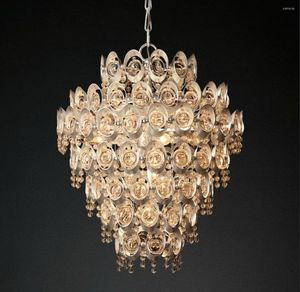 Pendant Lamps Simple Copper Crystal Chandelier Personality Designer Sales Department Villa Lobby Lamp Solid Anti-corrosion Living Room Light