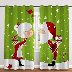 Curtain 2 Pcs/set Christmas Thickened Cloth Nordic Window Blackout Curtains For Bedroom And Living Room