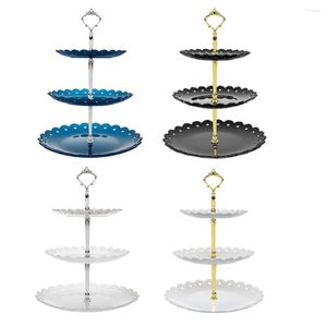 Plates 3-Tier Cake Stand Elegant Dessert Cupcake Pastry Serving Tray Platter For Tea Party Wedding And Birthday