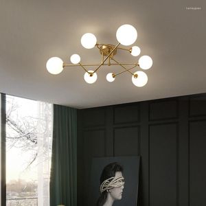 Deckenleuchten, moderne Kugelleuchte, LED für Wohnzimmer, kreative Metalllampe, Aufbauleuchte, nordisches Schlafzimmer