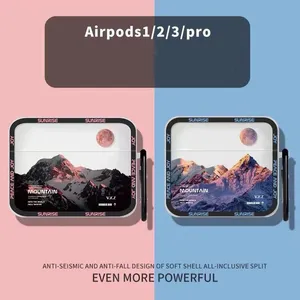 デザイナーヘッドフォンアクセサリー1/2 3 Airpod ProヘッドフォンワイヤレスケースレタープリントBluetoothヘッドフォンのエアポッドケース