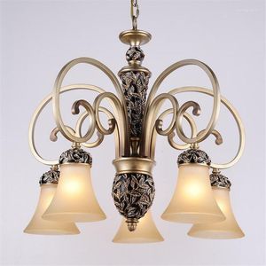 Pendant Lamps European Lamp American Country Living Room Led Resin Wrought Iron Restaurant Lights Bedroom ZX139