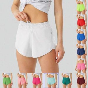 Designer Shorts för kvinnor Lu Yoga Fit Blixtlåsficka High Rise Snabbtorkande Dam Train Lulus Kort Lös Stil Andas Hui0 23ss