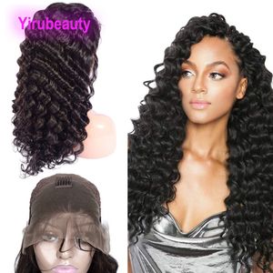 13X4 Lace Front Perücke Brasilianisches Peruanisches 100% Echthaar Yirubeauty Tiefe Welle 10-34 Zoll Natürliche Farbe 180% 210% 250% Dichte