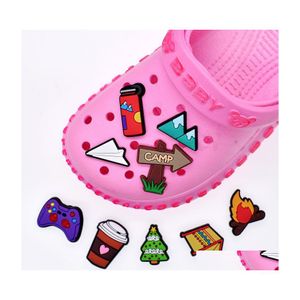 Shoe Parts Accessories Charms Wholesale Childhood Memories Camp Games Earth Funny Gift Cartoon Croc Pvc Decoration Buckle Soft Rub Dhwc8