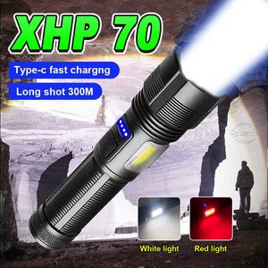 Flashlights Torches Power Flashlight Outdoor Lighting Camping Torch Light Powerful Long Range Flashlight Self Defense Rechargeable Work Flash Light 0109