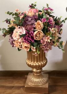 Flores decorativas de 50cm de tamanho grande de casamento de casamento artificial de buquê de mesa de decoração de decoração de mesa de decoração 4pcs/grinaldas de lote