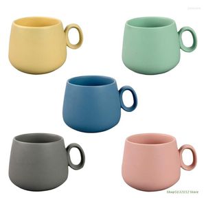 Tazze QX2E Tazza da caffè in ceramica con manico Tazze da tè per bere latte Contenitore colorato opaco unico Tazza da regalo per ragazze