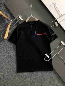 Men's T-Shirts Designer new classic casual t shirts men tees custom silk fabrics comfortable feel silky Triangle metal decoration High-density solid color F26T