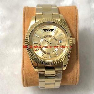11 stile classico maschile watch sky 326938 da 42 mm champagne compone orologi meccanici automatici orologi da polso luminosi pieghevoli regali in oro pieno