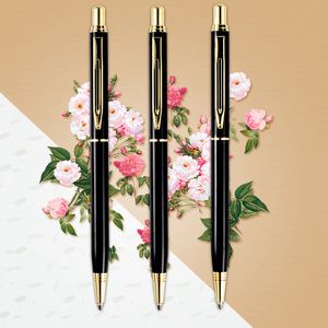 Black Metal Ballpoint Pens Stakersy Student cancelleria Scrittura Ballpoint Anti Skid Ball Pen Business Firma Regalo pubblicitario BH6944 TYJ