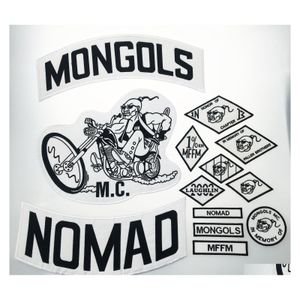 Nozioni di cucito Strumenti Mongols Nomad Mc Biker Vest Ricami 1 Mffm In Memory Iron On Fl Back Of Jacket Motorcyle Drop Delivery Ap Dh3Ut