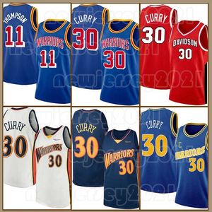 Mens Stephen Curry Klay Thompson Basketball Jerseys 30 11 23 2023 James Wiseman City Golden States Edition Blue Gold Retro Jersey Mitchell Ness Shirt
