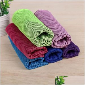 Toalha 90x30cm Viagem a frio Towels de praia Quickdry Beach Microfiber para Yoga Cam Golf Football Outdoor Drop Drop Drop Home Garden Textil Dh4wk