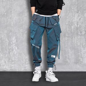 Men's Pants Hip Hop Joggers Men Ribbons Cargo Pockets Track Tactical Casual Male Trousers Sweatpants Sportswear Streetwear