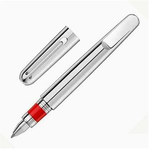 Ballpoint Pens Quality Heavy Metal Sier Top Gray Magnetic Shut Cap Rollerball Pen Stationery Business Office Supplies Write Men Gift DHHGM