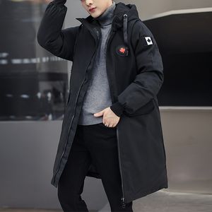 Men's Jackets Large Size M5XL Winter Mens Fashion Boutique Cotton Thick Warm Black Green Casual Long Coat Male Slim Hooded Jacket 230107