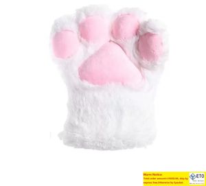 Cosplay Furry Cat Bear Glove Glove Wolf Dog Fox Claws Rękawiczki Anime Akcesoria Kobiety Dziewczęta Pluszowe rękawiczki ręczne na Boże Narodzenie