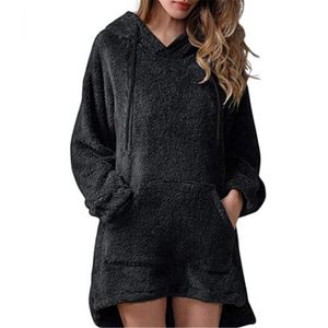 Felpe con cappuccio da donna 2023 Moda Donna Donna Manica lunga Solid Sweatershirt Autunno Inverno Caldo Casual Pullover allentato Top